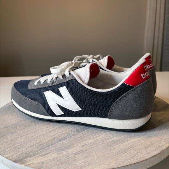 New Balance U410QT Retro Navy Grey Red Leather Suede Men’s Sneakers US Size 13 - Picture 2 of 9